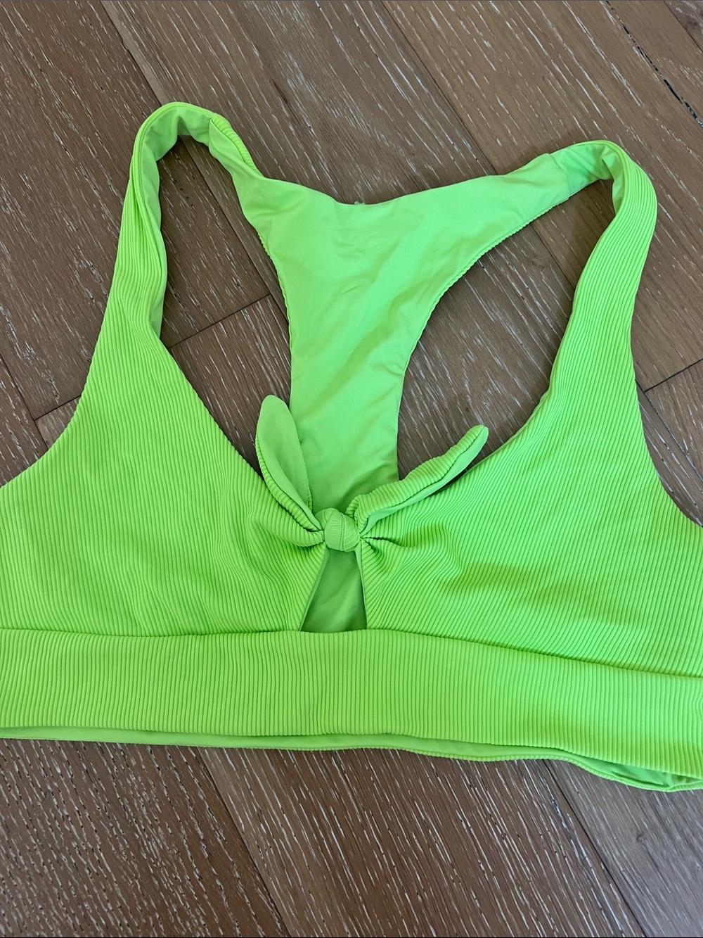 Tara Tie-Front Ribbed Bikini Top